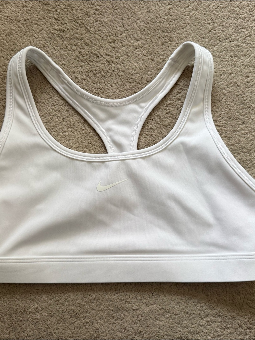 NWT! Nike Women Swoosh Unlined Sports Bra Top White Size S